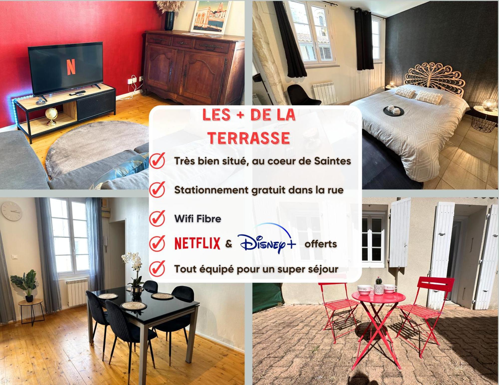 La Terrasse - Parking Gratuit - Fibre - Rdc - Centre Ville Saintes Zewnętrze zdjęcie
